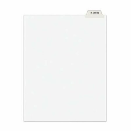 AVERY DENNISON Avery, Avery-Style Preprinted Legal Bottom Tab Divider, Exhibit K, Letter, White, 25/pk 11950